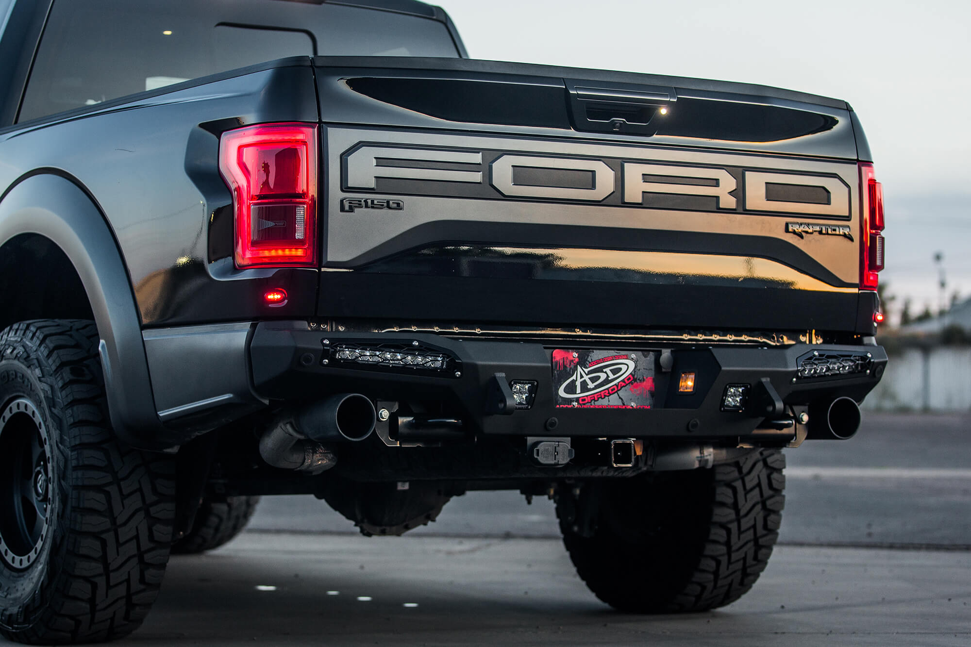 2017-2020 Ford Raptor HoneyBadger Rear Bumper (10" Lights)