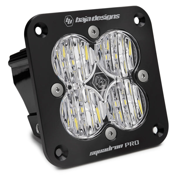 Flush Mount LED Light Pod Black Clear Lens Wide Cornering Pattern Squadron Pro Baja Designs