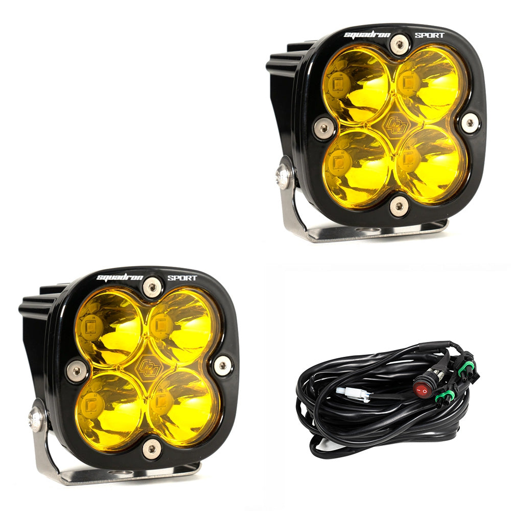 LED Light Pods Amber Lens Spot Pair Squadron Sport Baja Designs