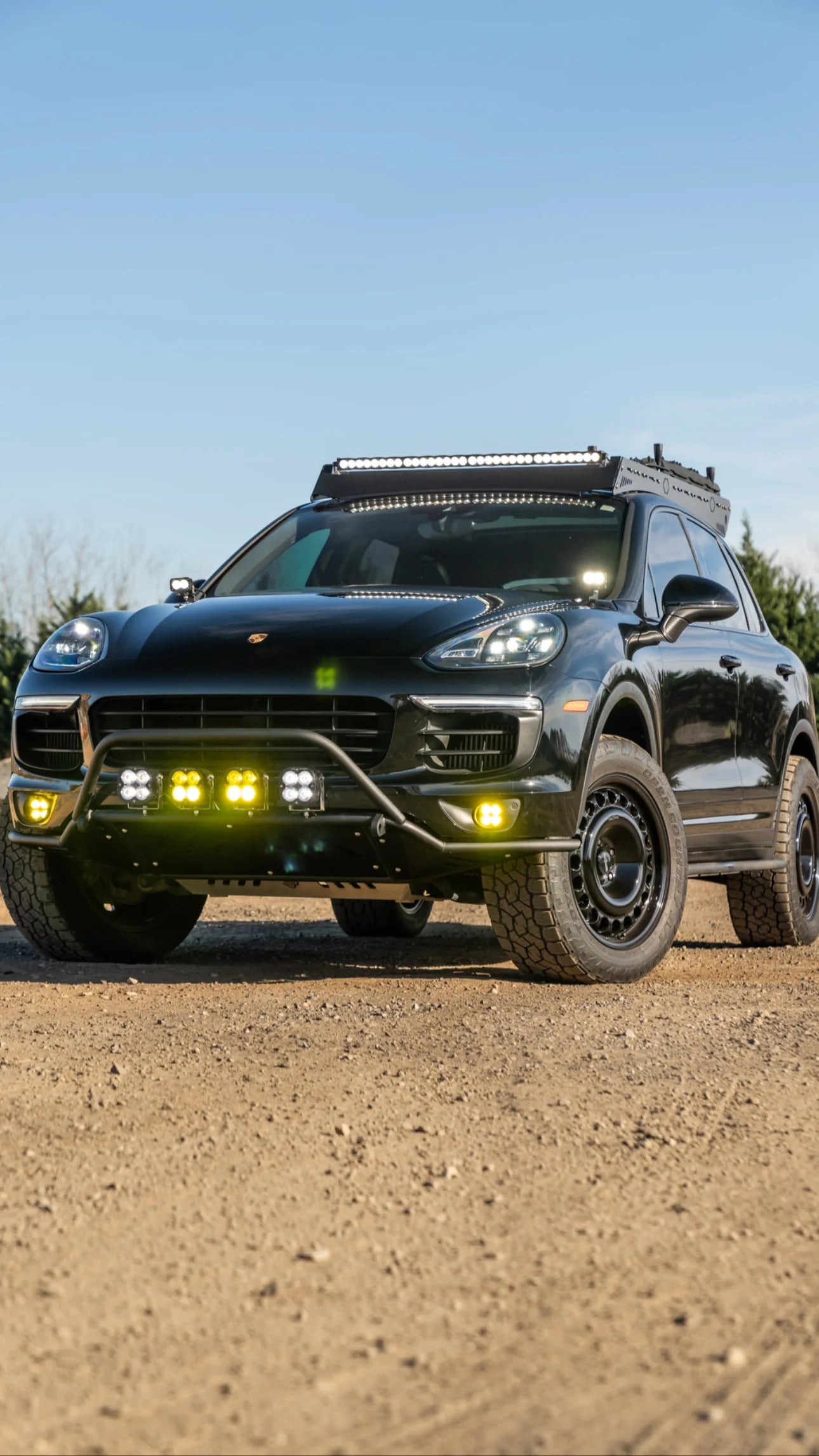 Eurowise Gen 2 (With Bull Bar) Tubular Front Bumper for 2016-2018 Porsche Cayenne 958.2