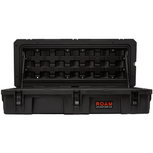 ROAM 95L Rugged Case shown with open lid in Black color