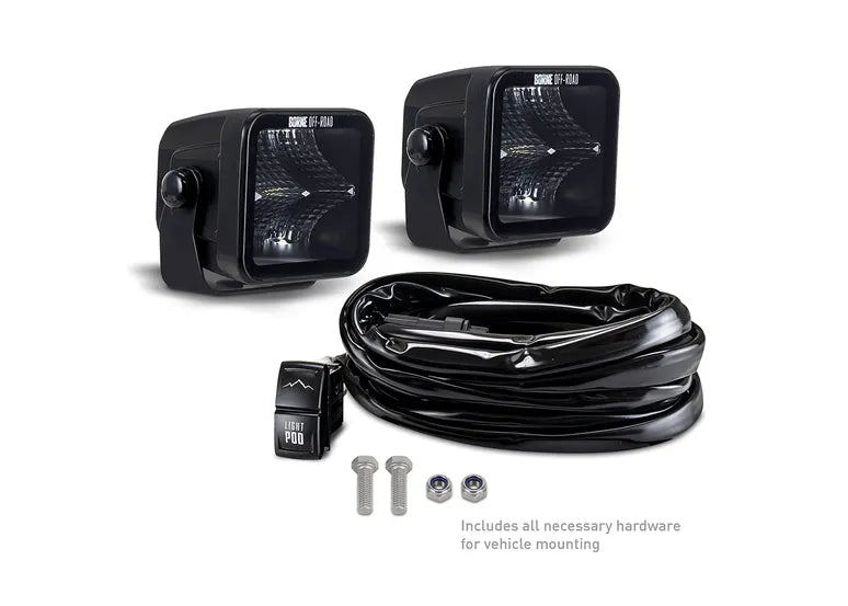 Borne Off-Road 3x3 Flood Pod Light Pair (2)