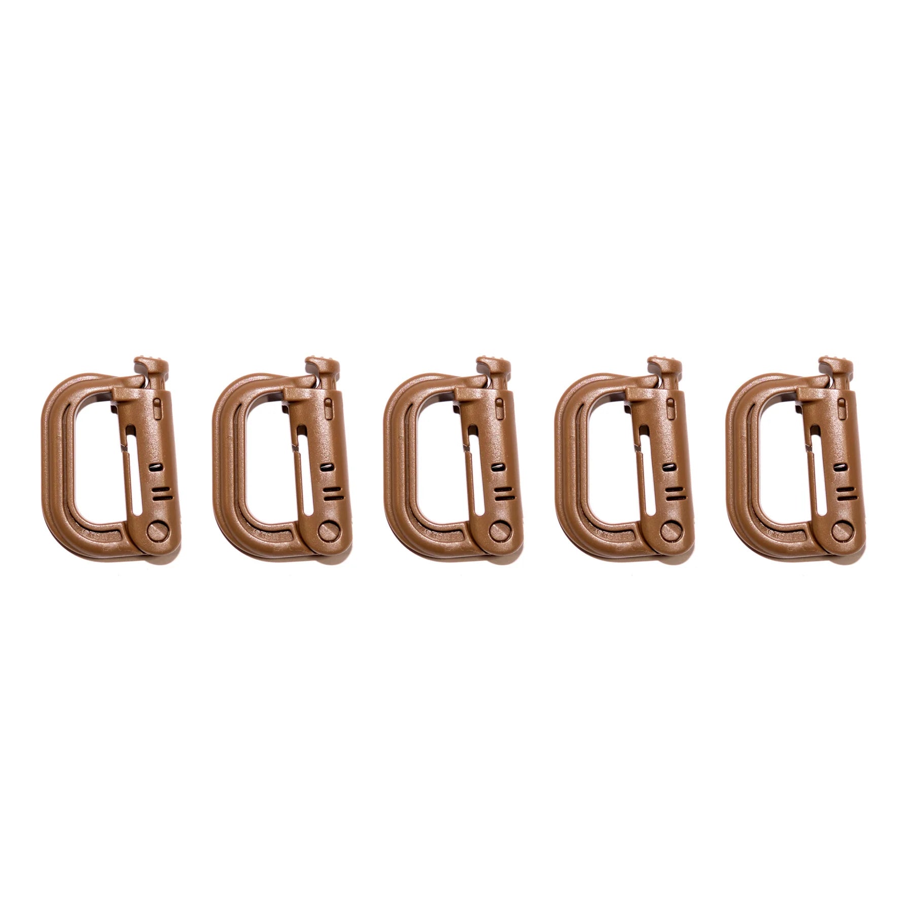 BUILTRIGHT CARABINER - BROWN | BUTTON LOCKING - 5PC KIT