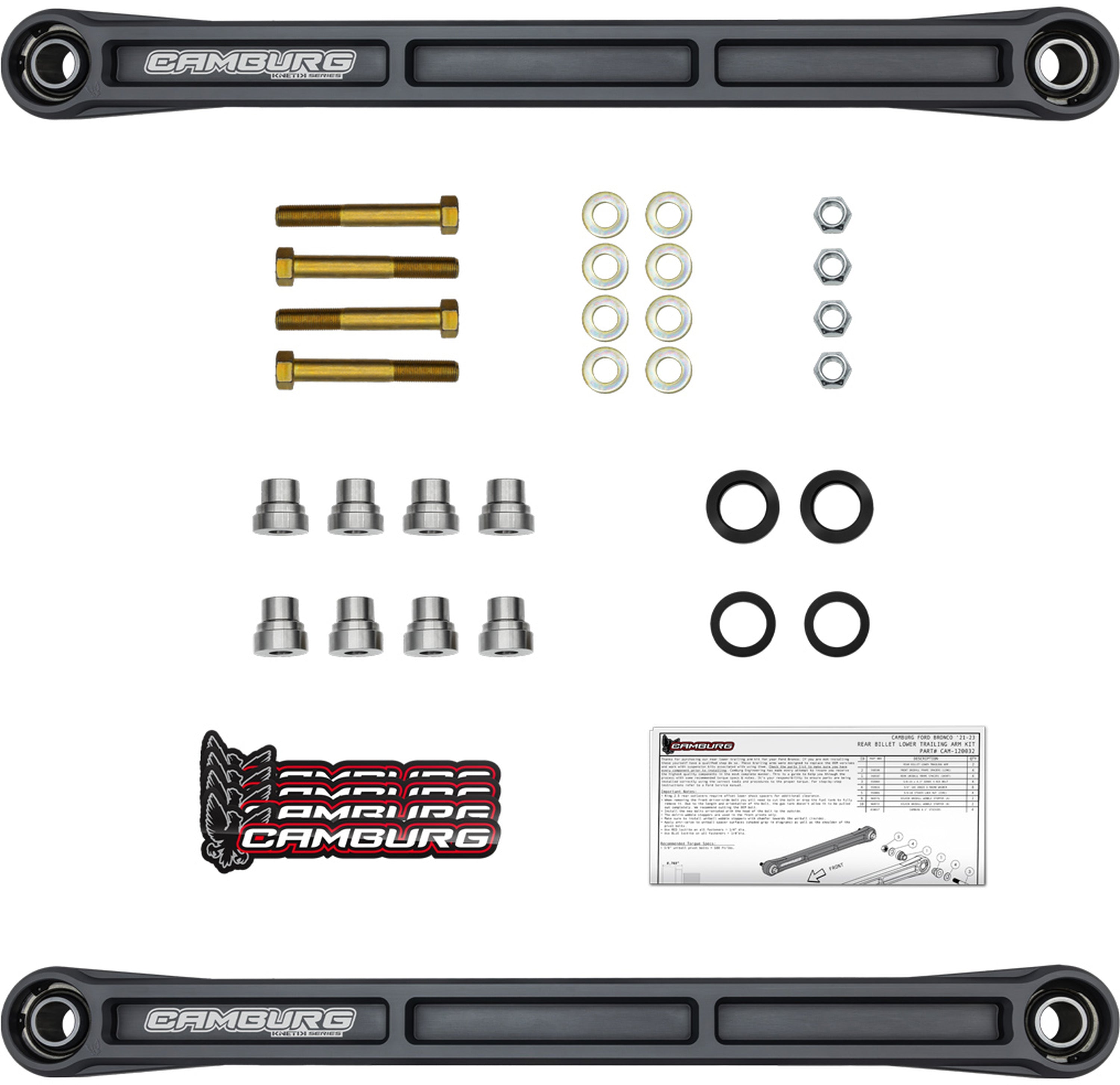 Camburg KINETIK Rear Billet Lower Trailing Arm Kit for 2021+ Ford Bronco