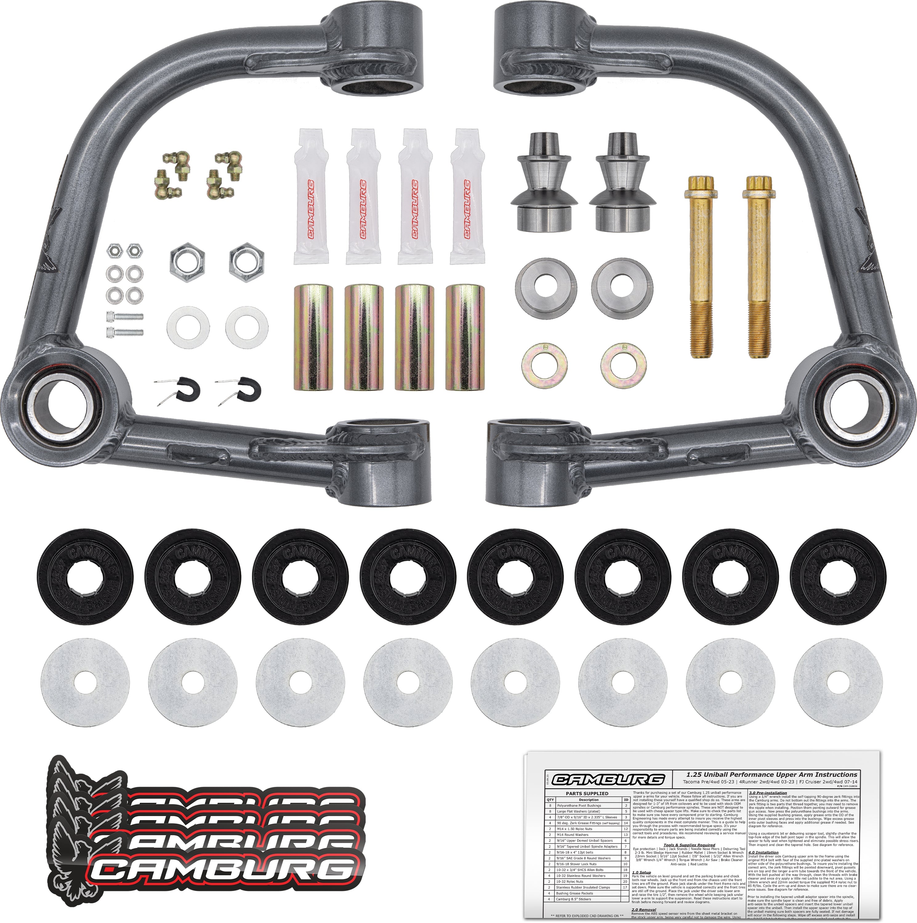 Camburg Engineering Tubular Uniball Control Arms - 2003-2023 Toyota Tacoma/4Runner/FJ Cruiser