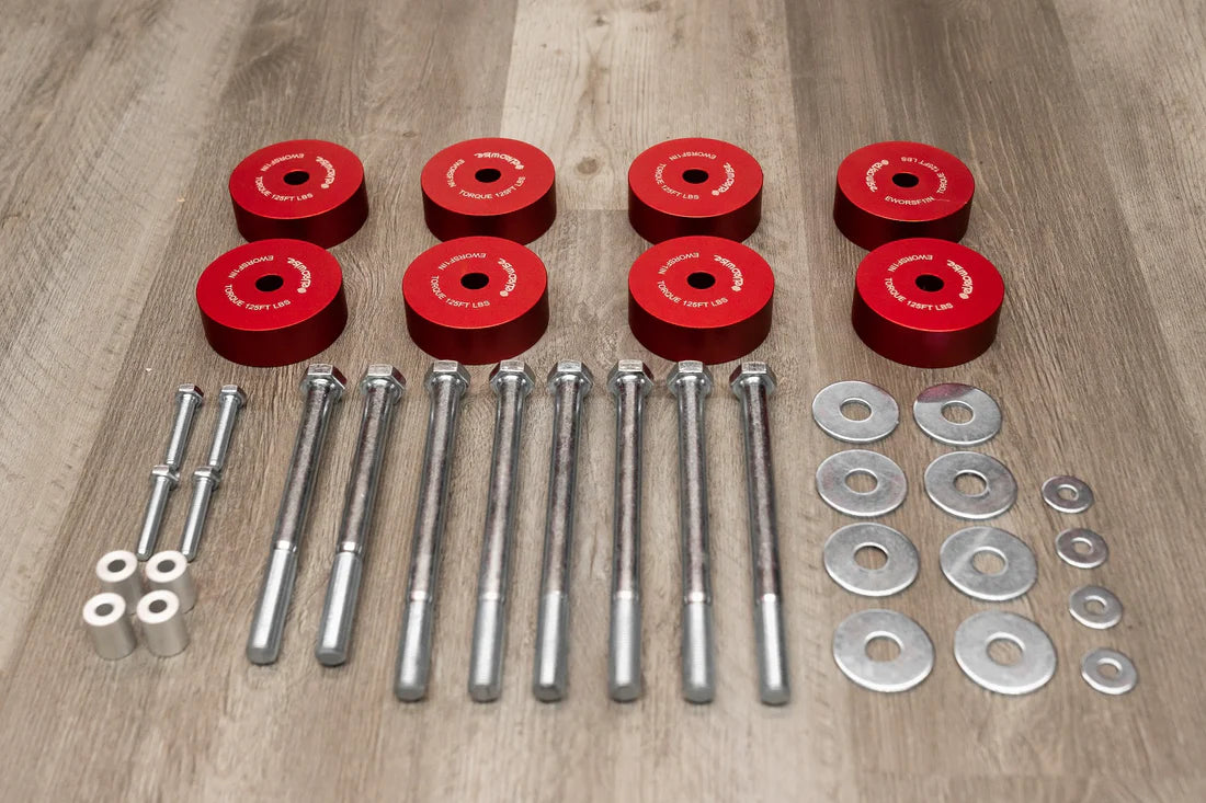 Eurowise Gen 1 and 2 - 1" Subframe Drop Kit for 2003-2018 Porsche Cayenne