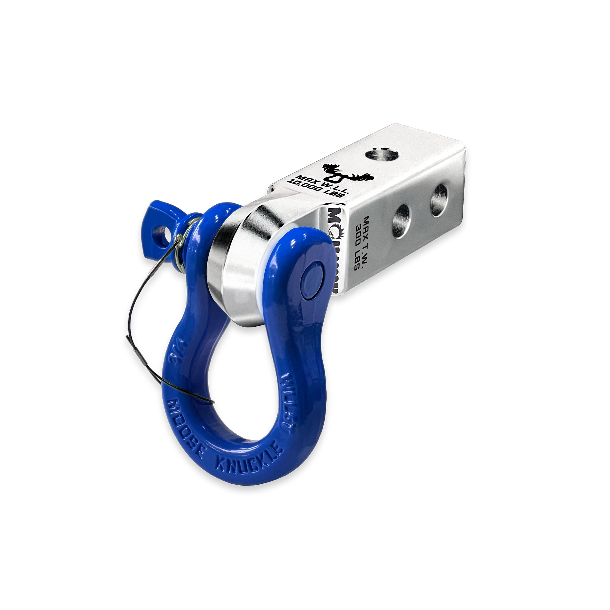 B'oh 3/4 Pin Shackle & 2.0 Receiver (Atomic Silver and Blue Balls Combo)