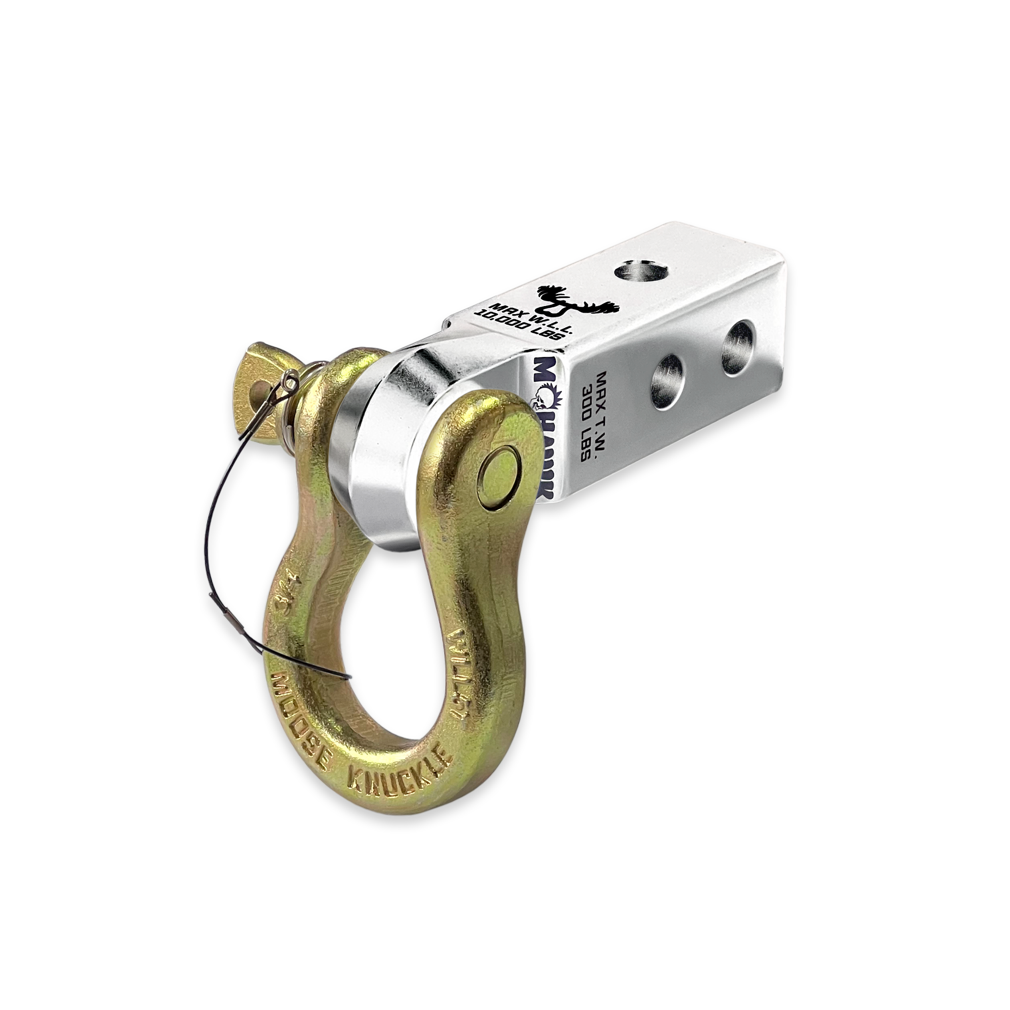 B'oh 3/4 Pin Shackle & 2.0 Receiver (Atomic Silver and Brass Knuckle Combo)