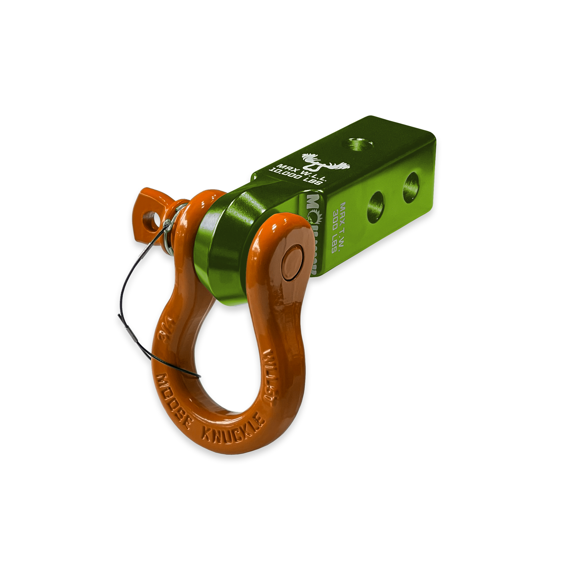 B'oh 3/4 Pin Shackle & 2.0 Receiver (Bean Green and Obscene Orange Combo)