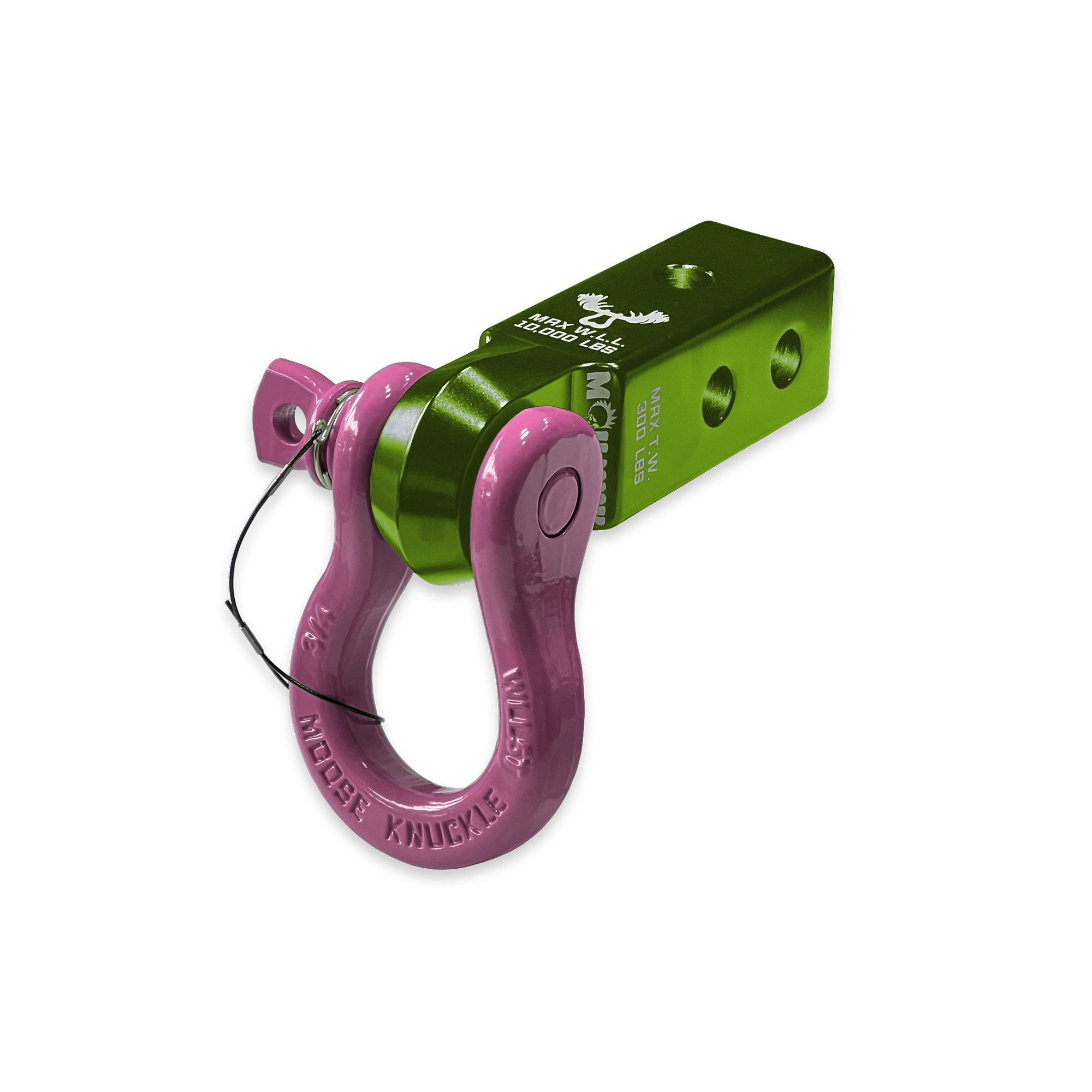 B'oh 3/4 Pin Shackle & 2.0 Receiver (Bean Green and Pretty Pink Combo)