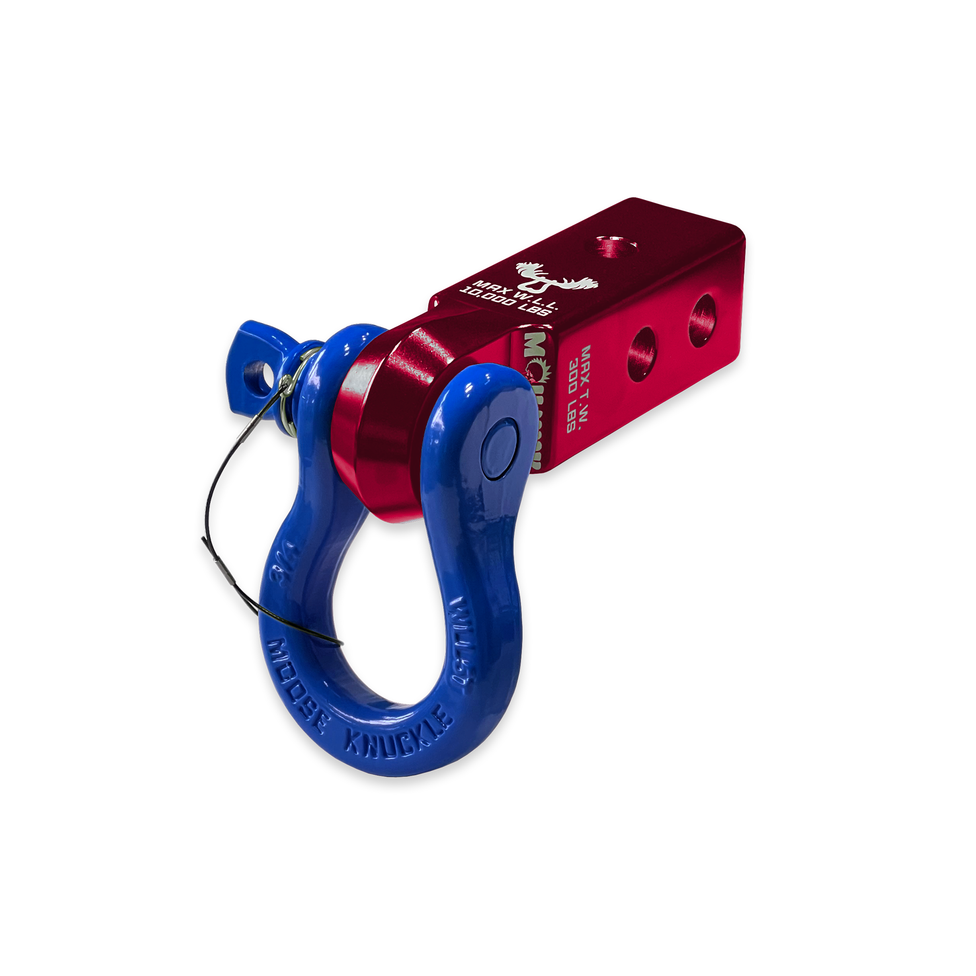 B'oh 3/4 Pin Shackle & 2.0 Receiver (Red Rum and Blue Balls Combo)