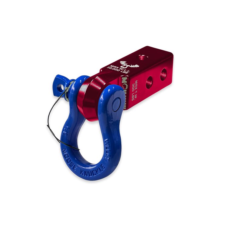 B'oh 3/4 Pin Shackle & 2.0 Receiver (Red Rum and Blue Balls Combo)