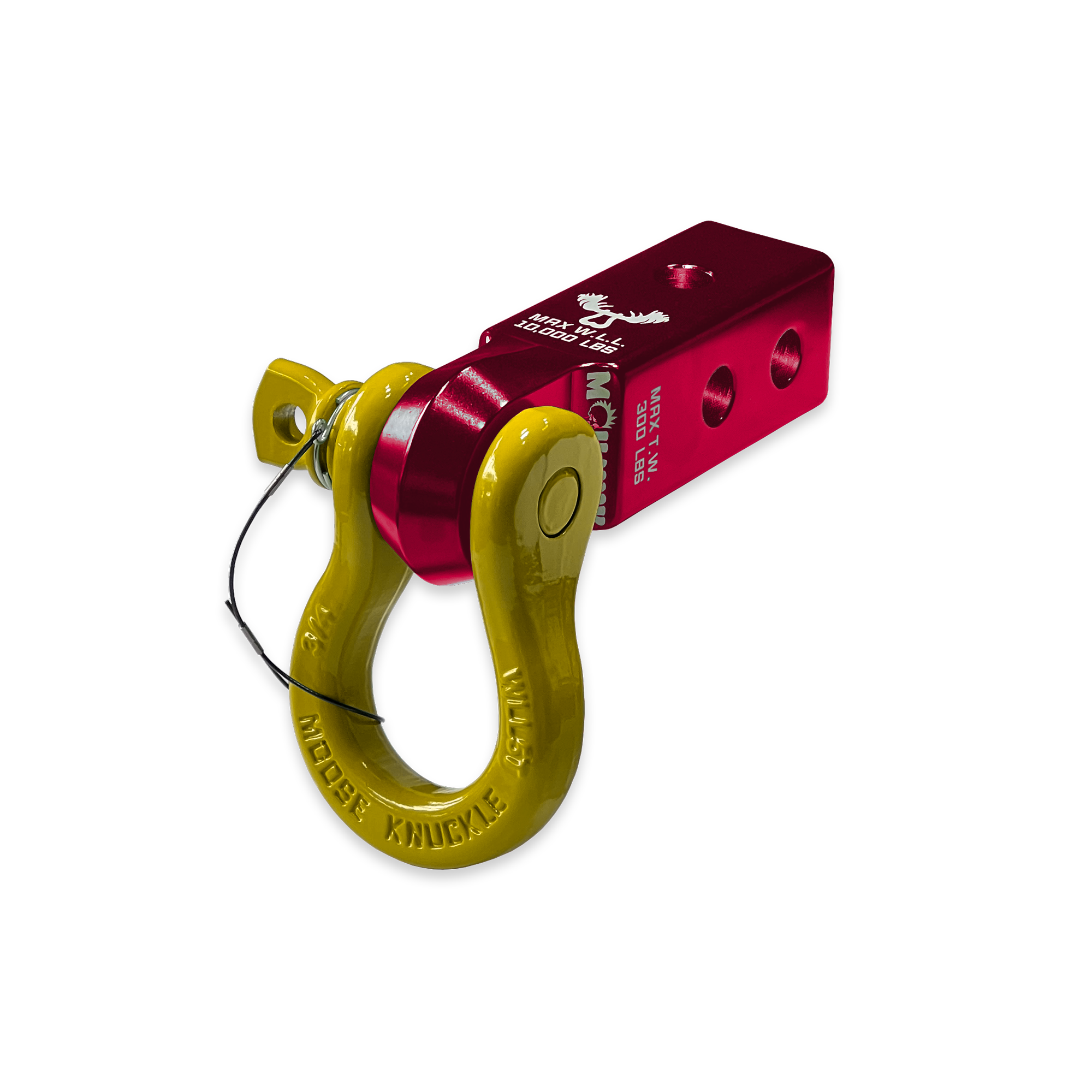 B'oh 3/4 Pin Shackle & 2.0 Receiver (Red Rum and Detonator Yellow Combo)