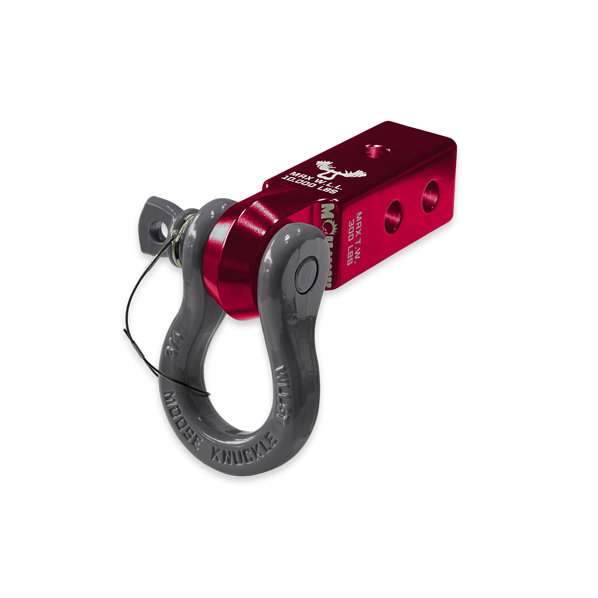 B'oh 3/4 Pin Shackle & 2.0 Receiver (Red Rum and Gun Gray Combo)