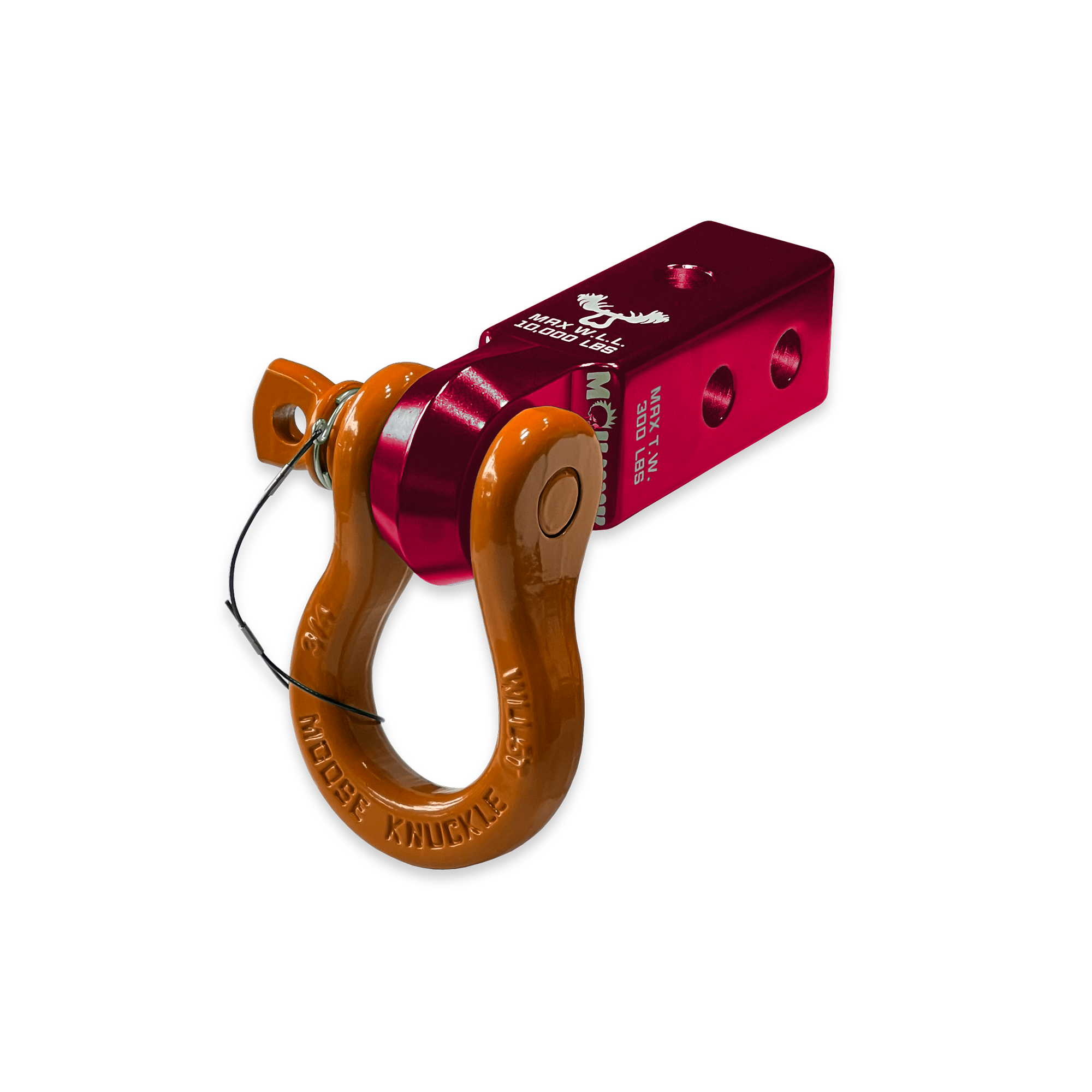 B'oh 3/4 Pin Shackle & 2.0 Receiver (Red Rum and Obscene Orange Combo)