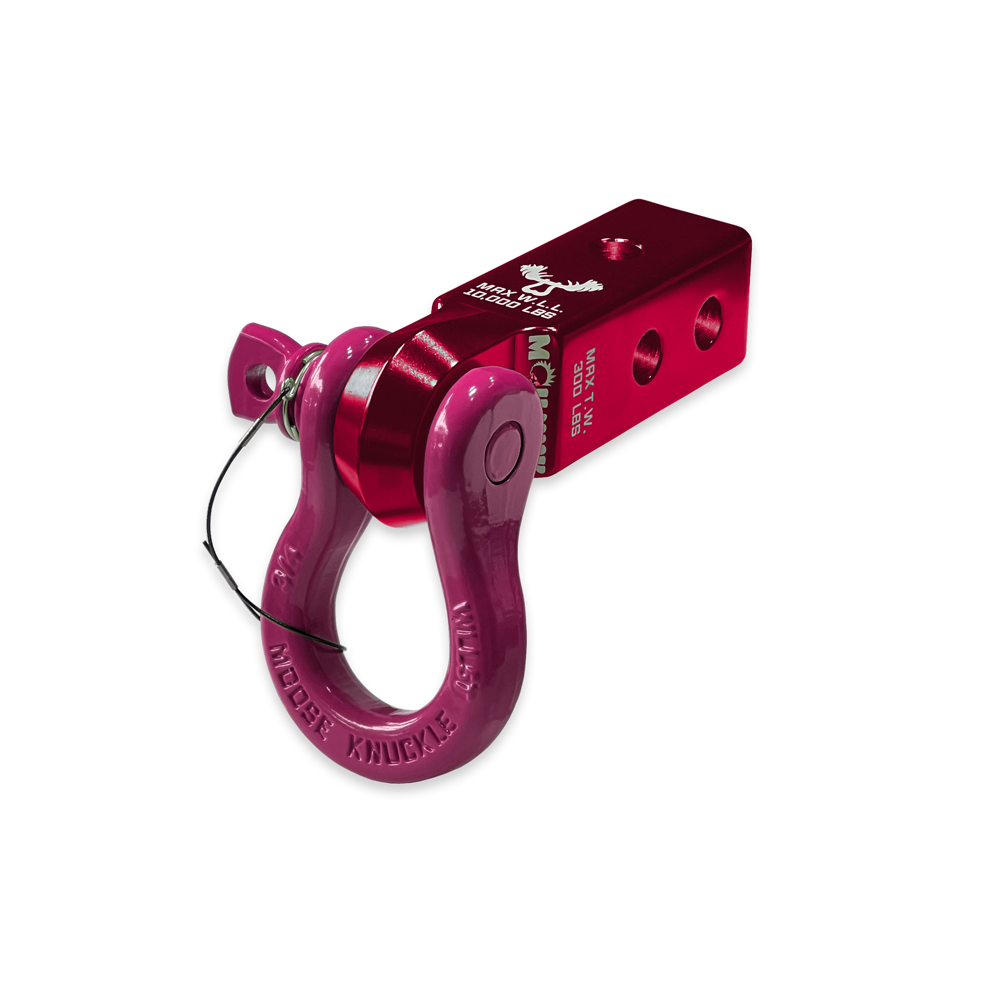 B'oh 3/4 Pin Shackle & 2.0 Receiver (Red Rum and Pogo Pink Combo)