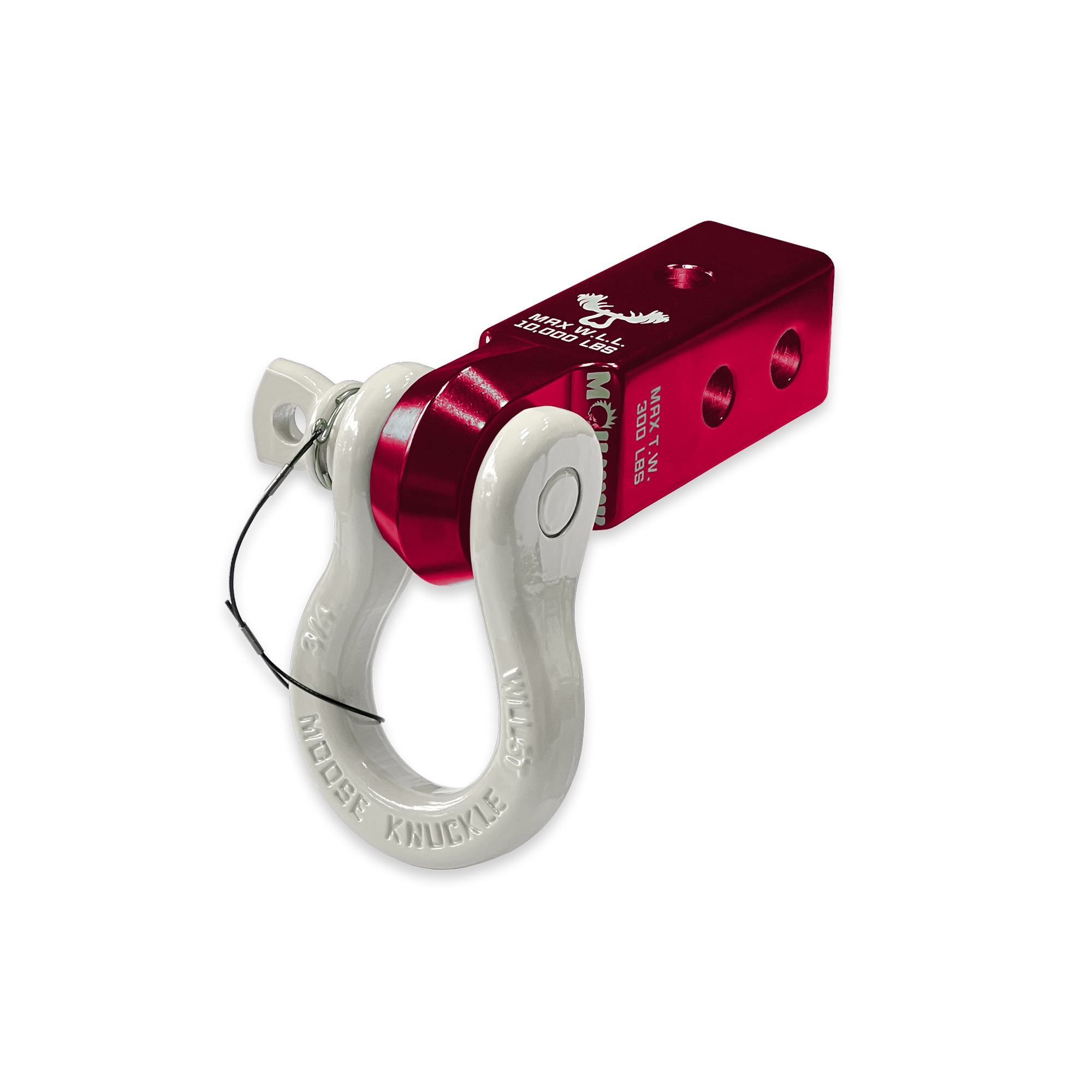 B'oh 3/4 Pin Shackle & 2.0 Receiver (Red Rum and Pure White Combo)