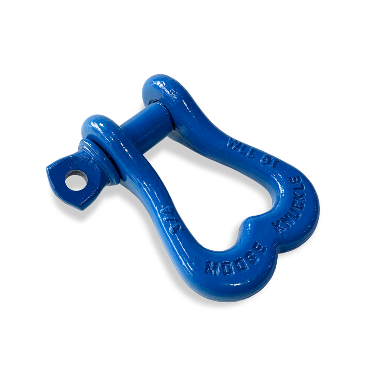 Moose Knuckle XL Blue Balls Bow D-Ring 3/4" Shackle for Off-Road Closed Loop 4x4 and SxS Vehicle Recovery