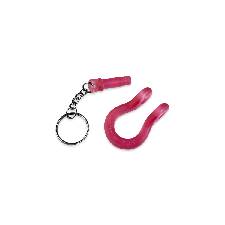 B'oh Shackle Screw Pin Key Chain in Red. Pin and Body