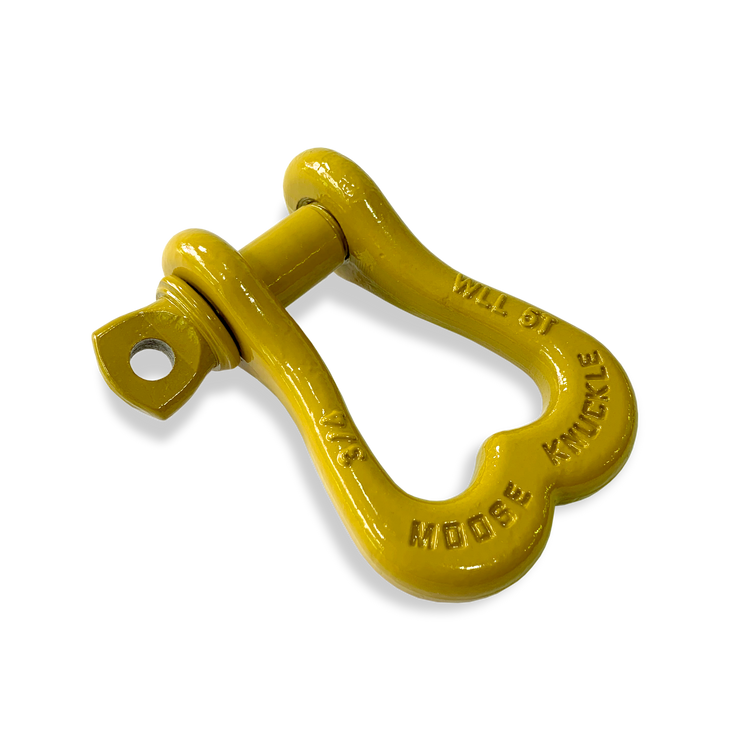 Moose Knuckle XL Detonator Yellow Bow D-Ring 3/4" Shackle for Off-Road Closed Loop 4x4 and SxS Vehicle Recovery