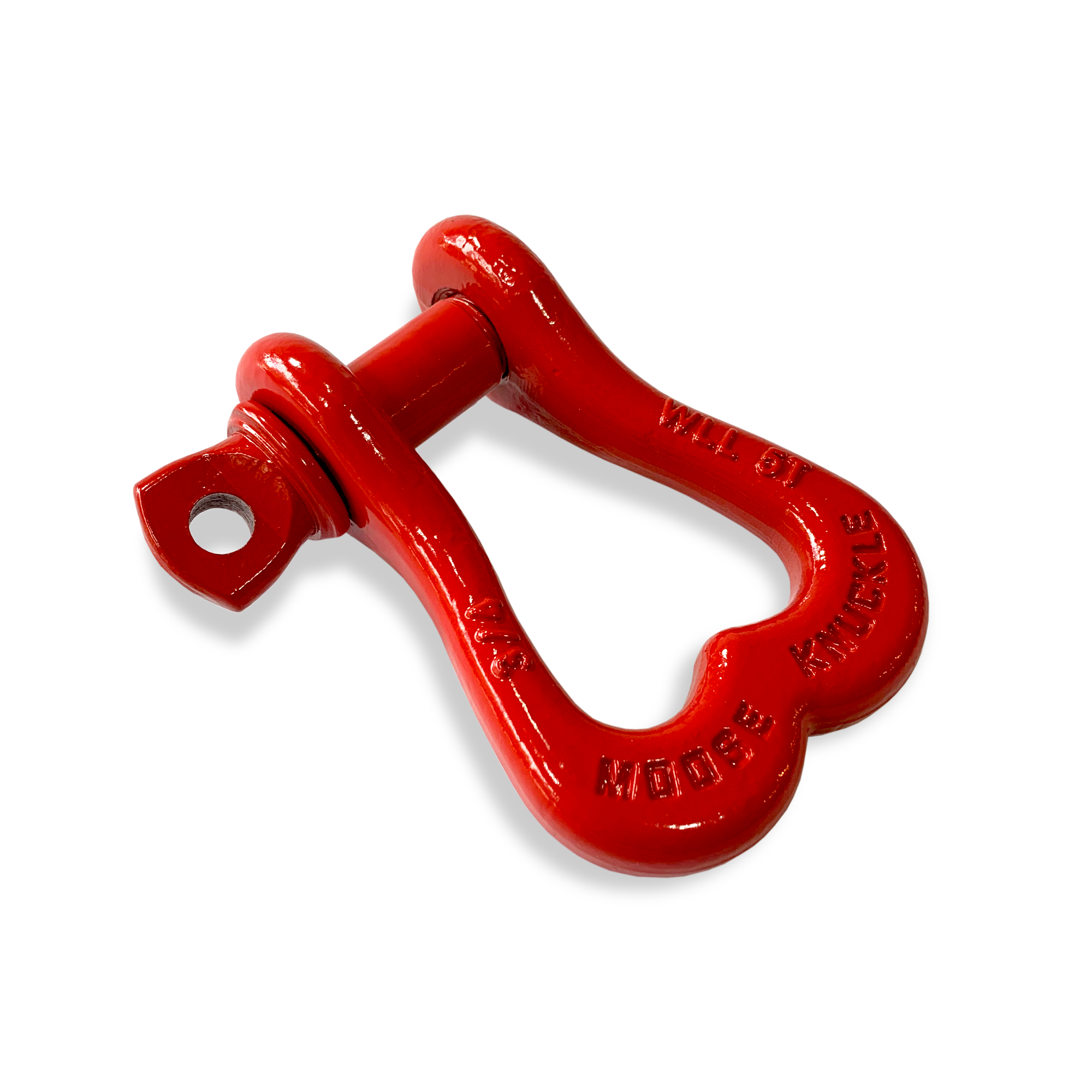 Moose Knuckle XL Flame Red Bow D-Ring 3/4" Shackle for Off-Road Closed Loop 4x4 and SxS Vehicle Recovery