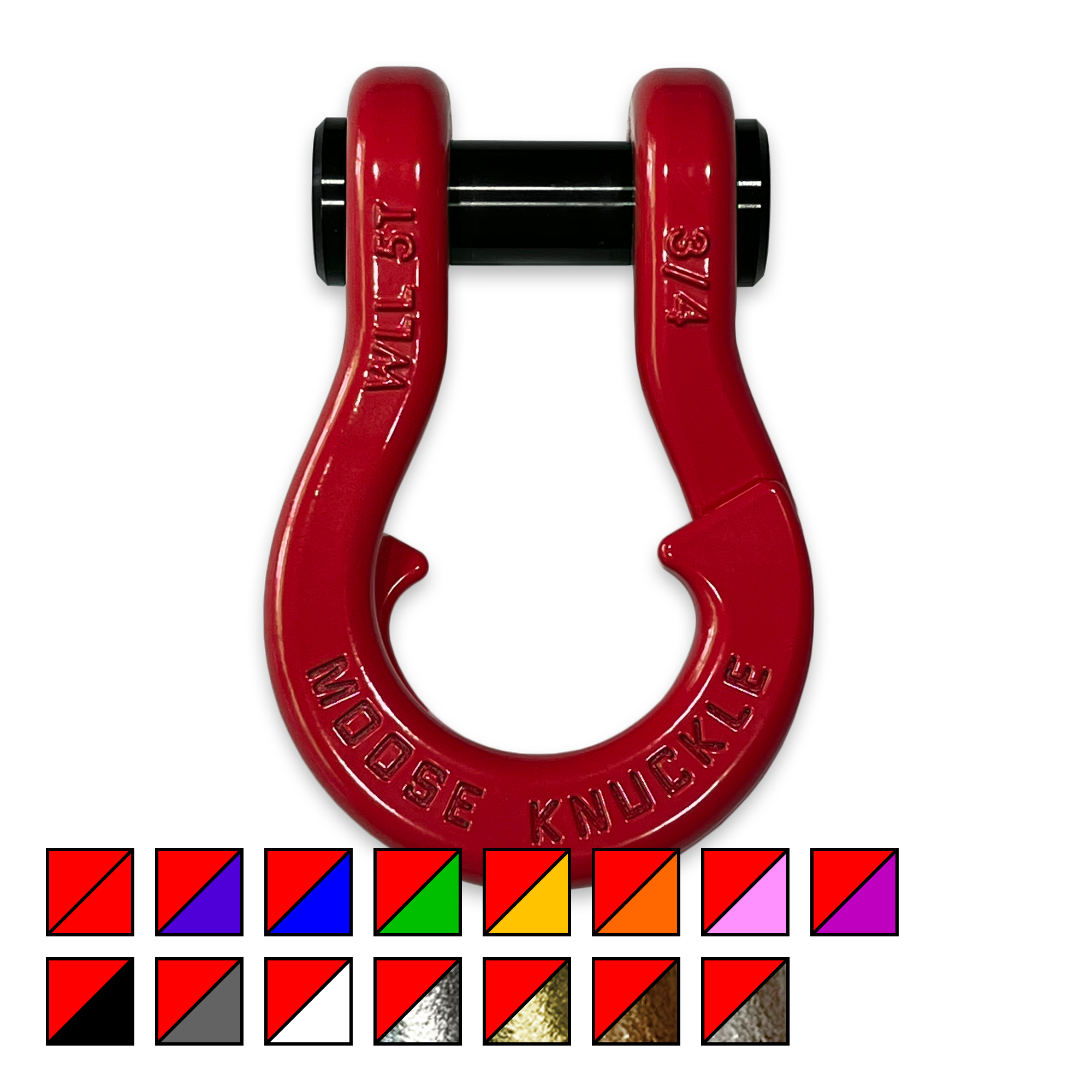 Moose Knuckle's Jowl Recovery Split Shackle 3/4 in Flame Red