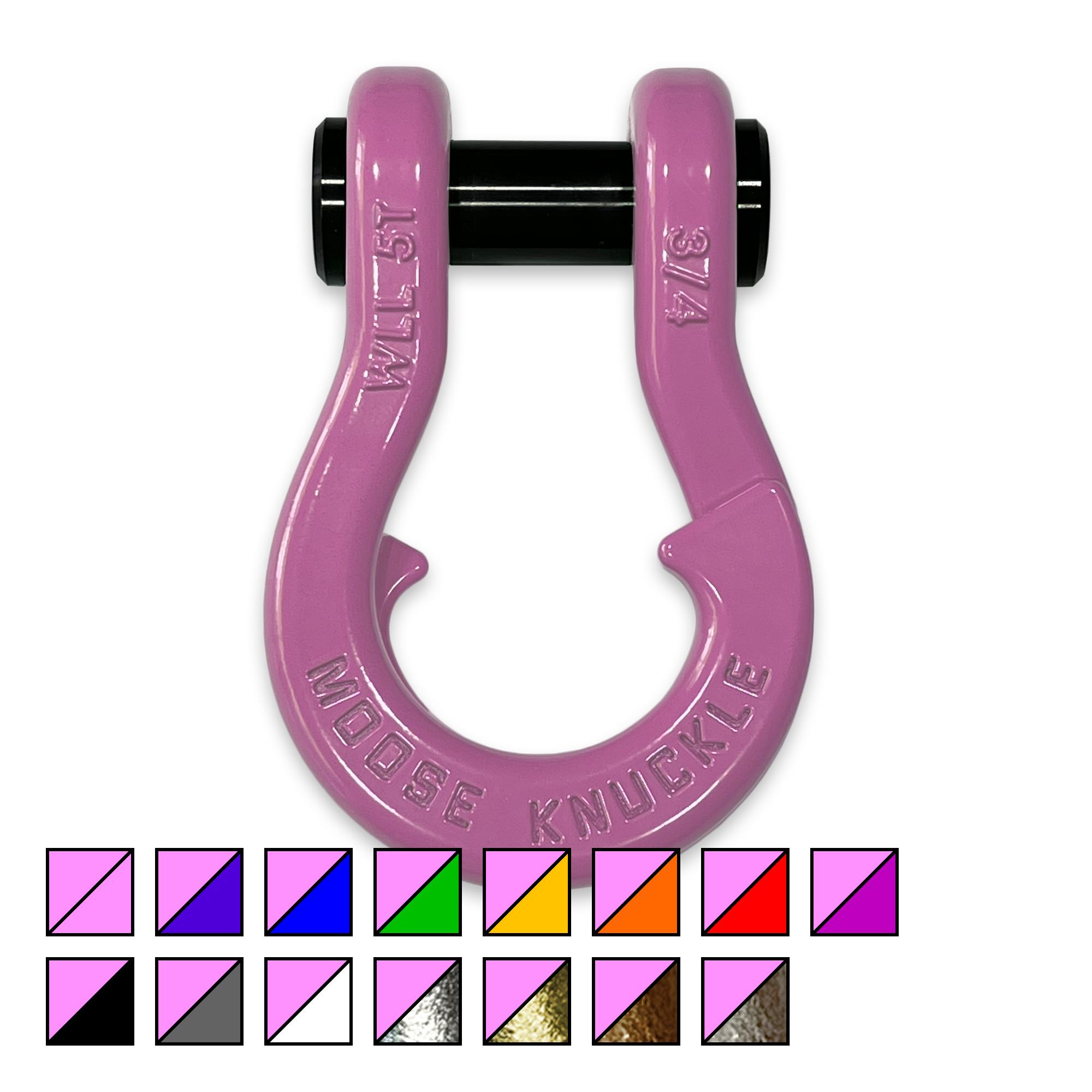 Jowl D-Ring Tow Recovery Shackle (Pretty Pink) Front