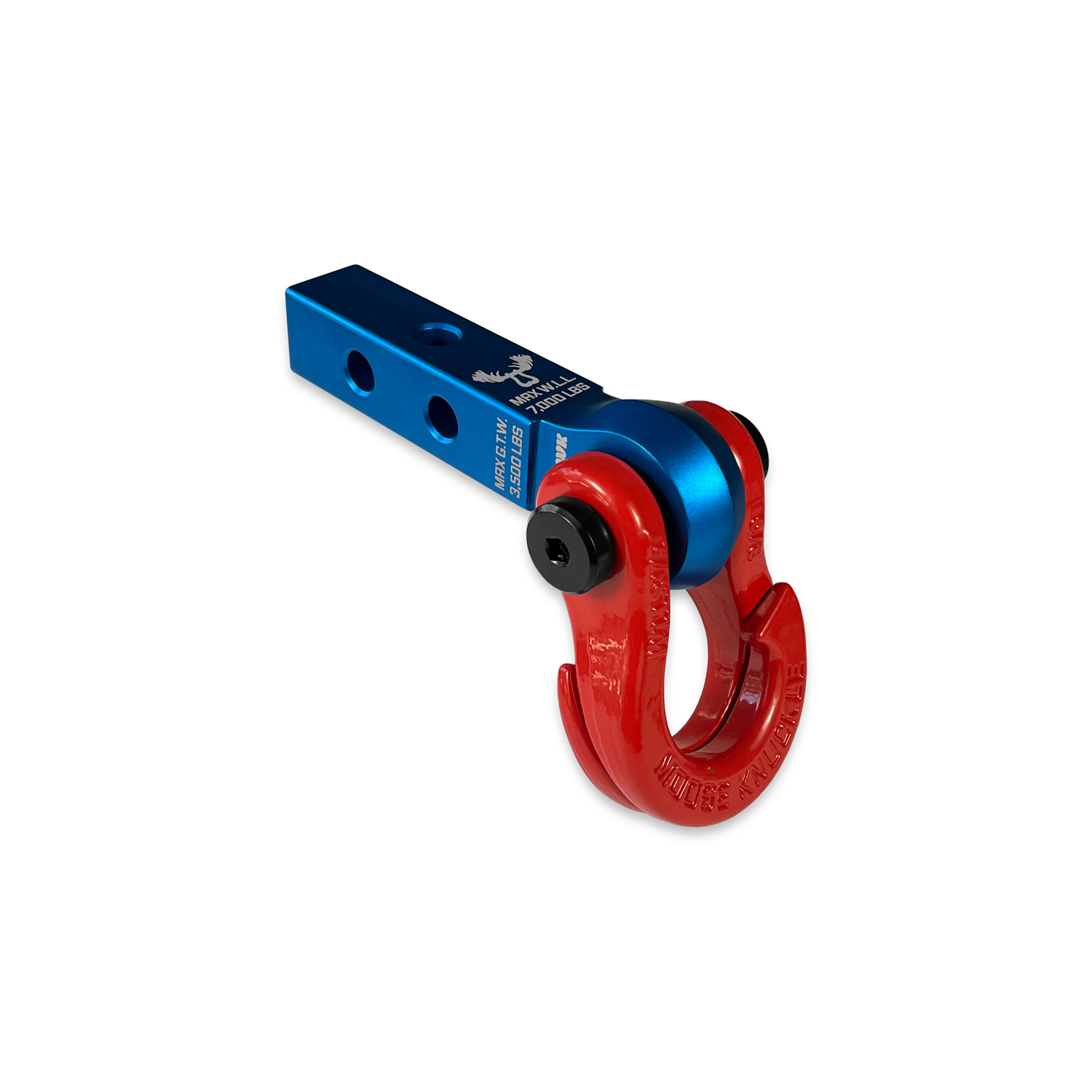 Jowl 5/8 Split Shackle & 1.25 Receiver (Blue Pill and Flame Red)