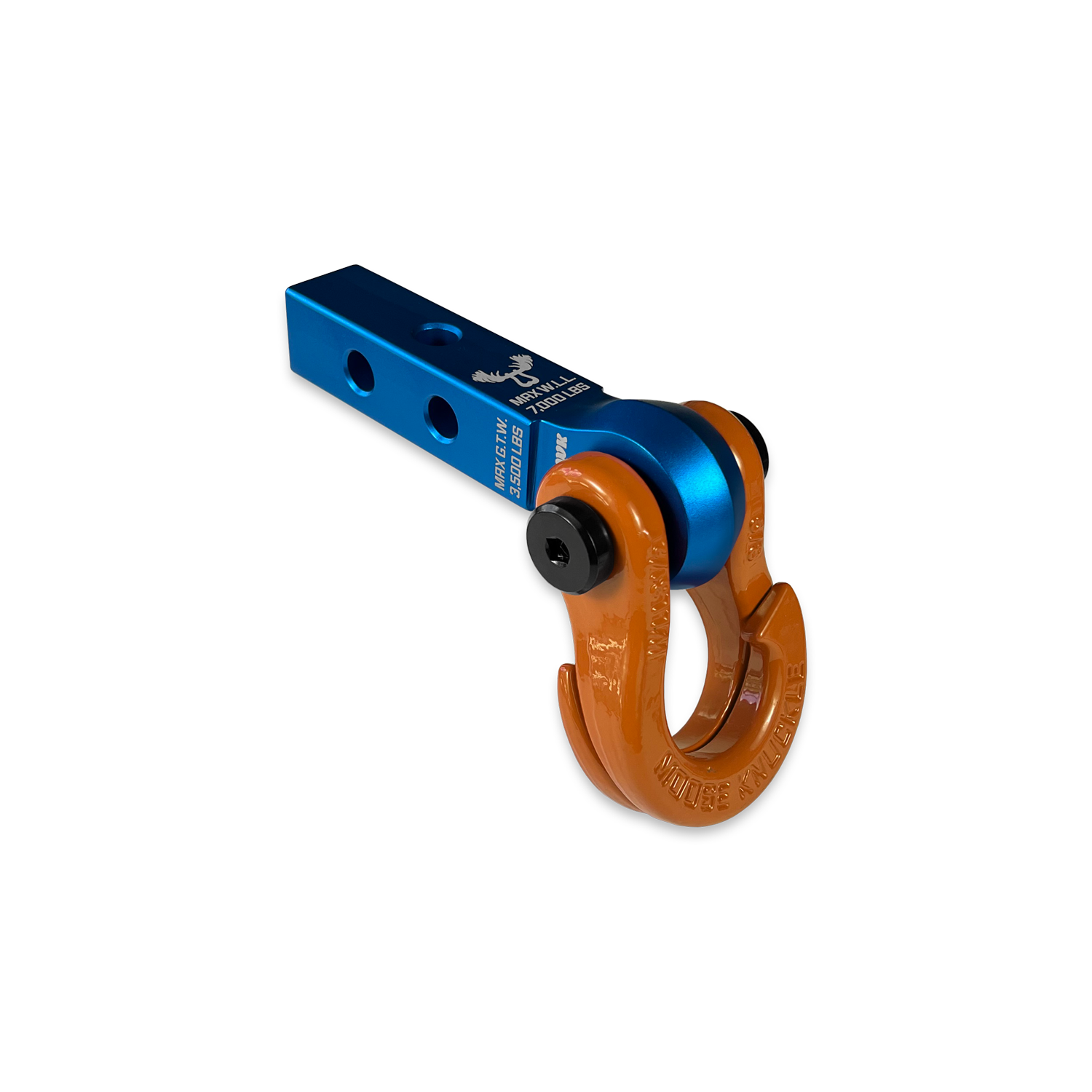 Jowl 5/8 Split Shackle & 1.25 Receiver (Blue Pill and Obscene Orange)