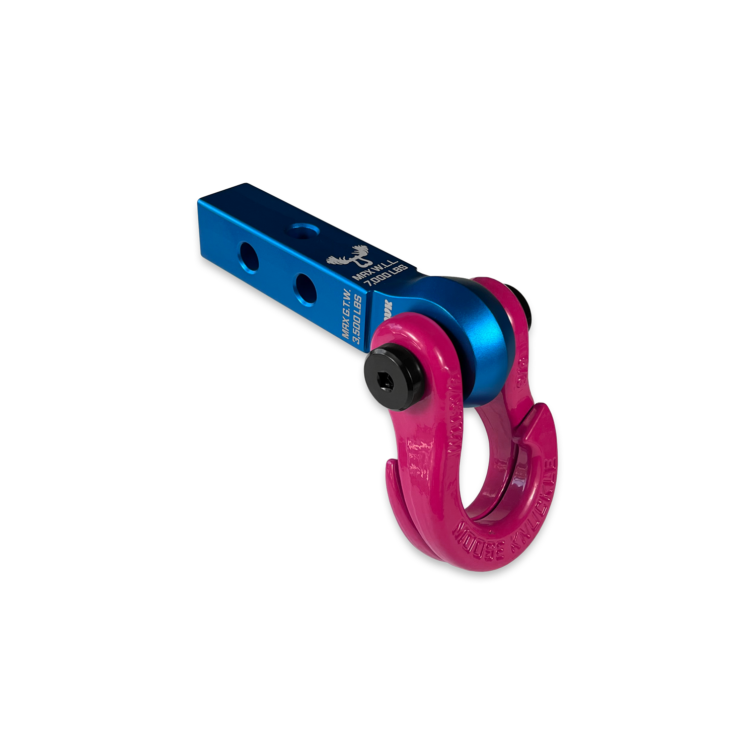 Jowl 5/8 Split Shackle & 1.25 Receiver (Blue Pill and Pogo Pink)