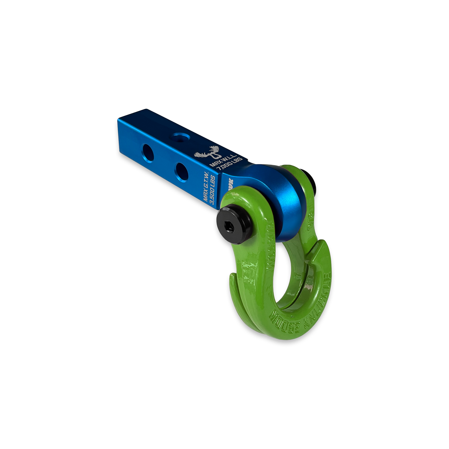 Jowl 5/8 Split Shackle & 1.25 Receiver (Blue Pill and Sublime Green)