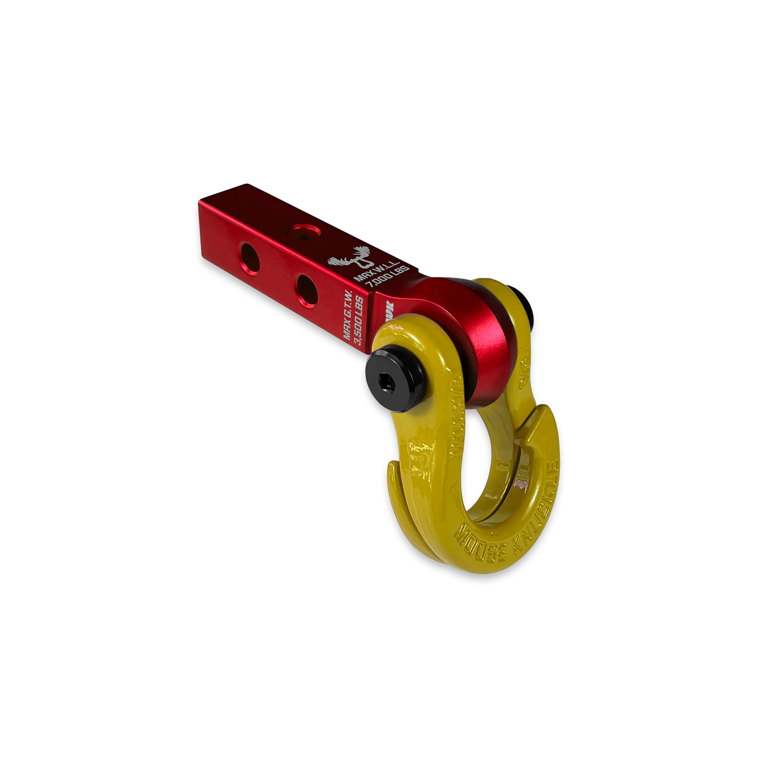 Jowl 5/8 Split Shackle & 1.25 Receiver (Red Rum and Detonator Yellow) Right