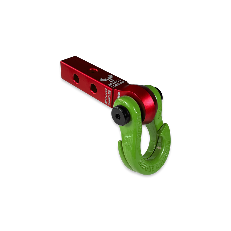 Jowl 5/8 Split Shackle & 1.25 Receiver (Red Rum and Sublime Green) Left