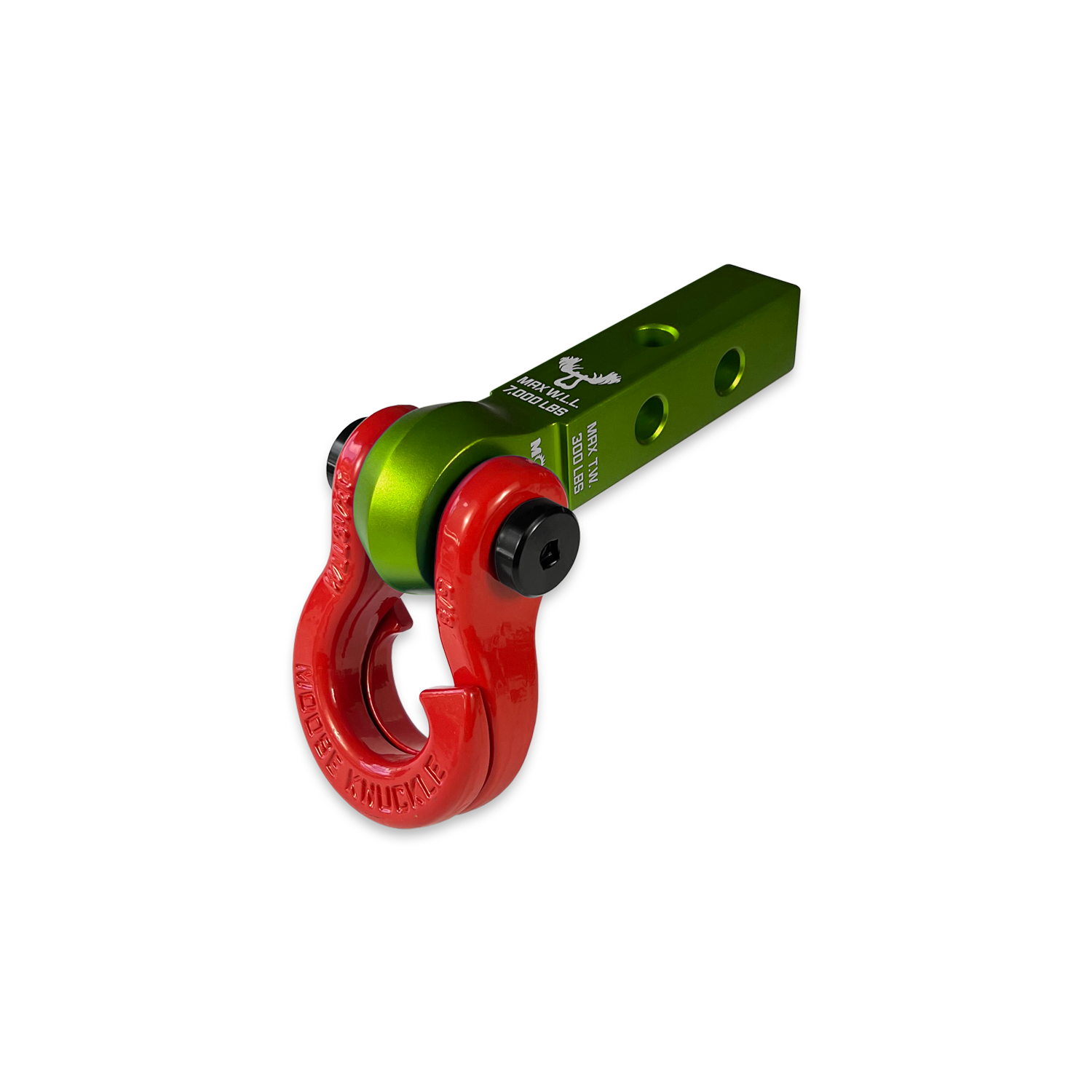 Jowl 5/8 Split Shackle & 1.25 Receiver (Bean Green and Flame Red)