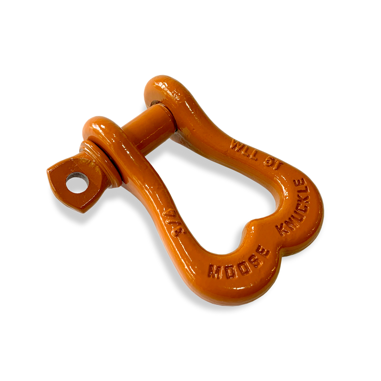 Moose Knuckle XL Obscene Orange Bow D-Ring 3/4" Shackle for Off-Road Closed Loop 4x4 and SxS Vehicle Recovery