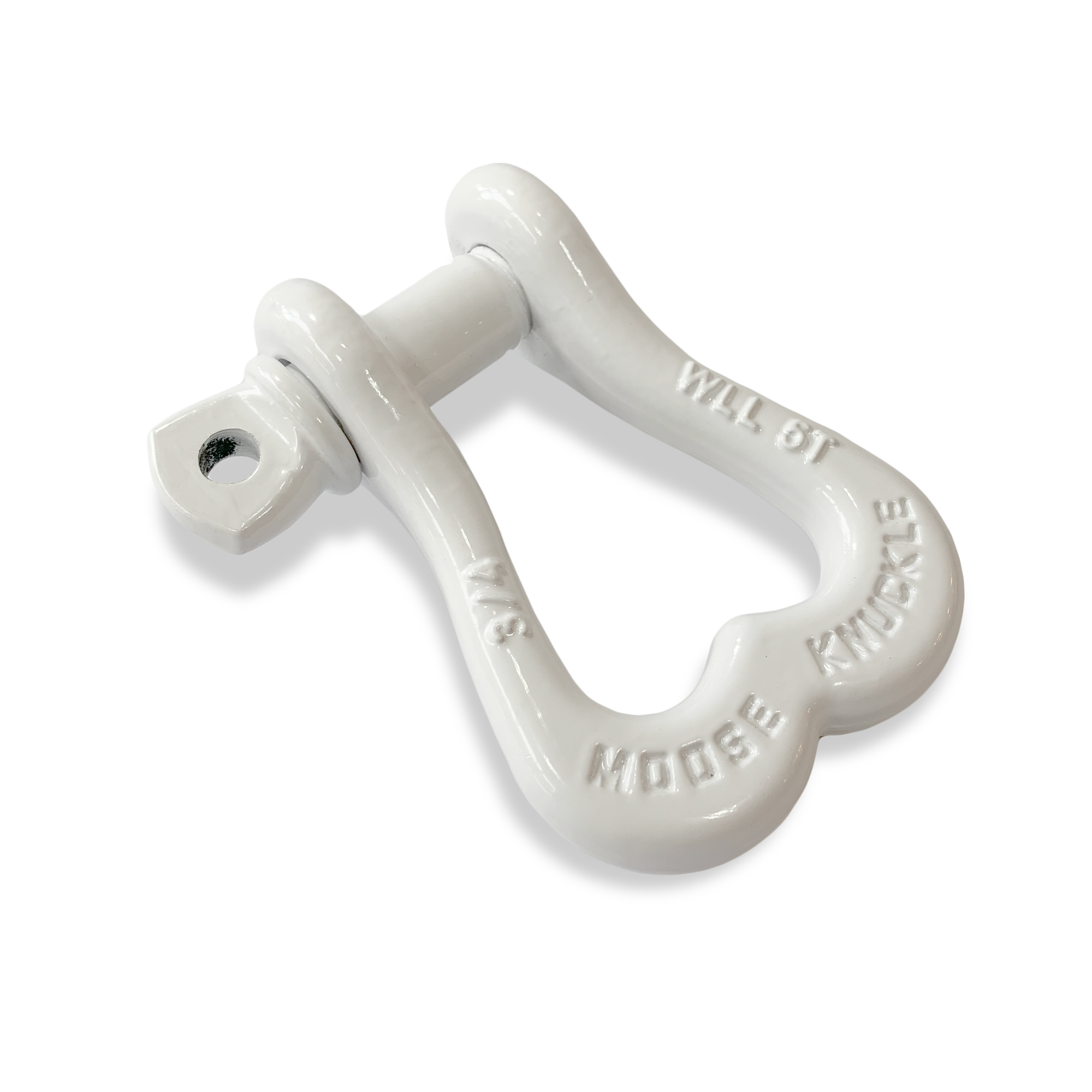 Moose Knuckle XL Pure White Bow D-Ring 3/4" Shackle for Off-Road Closed Loop 4x4 and SxS Vehicle Recovery