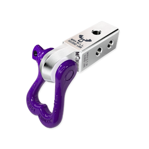 Atomic Silver Soft Shackle Hitch Receiver | Moose Knuckle Offroad Overlanding Gear | Purple Grape Escape D-Ring