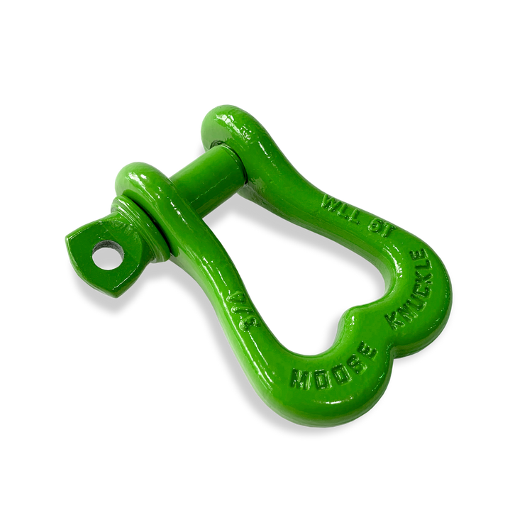 Moose Knuckle XL Sublime Green Bow D-Ring 3/4" Shackle for Off-Road Closed Loop 4x4 and SxS Vehicle Recovery